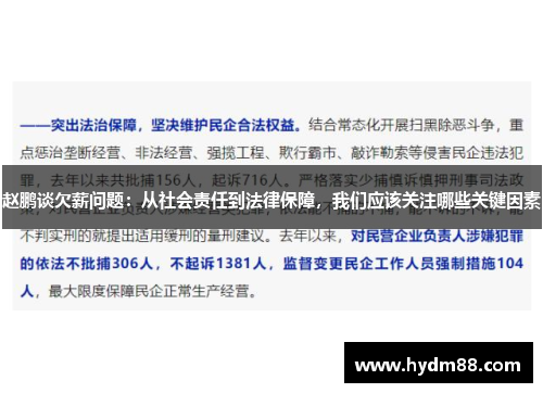 赵鹏谈欠薪问题：从社会责任到法律保障，我们应该关注哪些关键因素